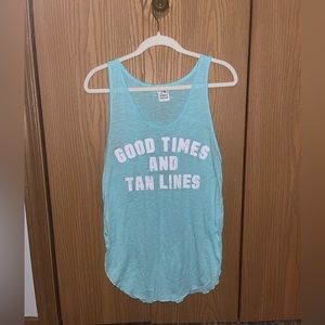 Victorias Secret PINK Muscle Tank~ GOOD TIMES TAN LINES